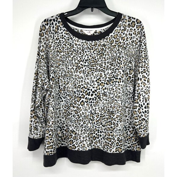 Secret Treasures Pajama Set Leopard Print Long Sleeve Jogger Top - Picture 8 of 14